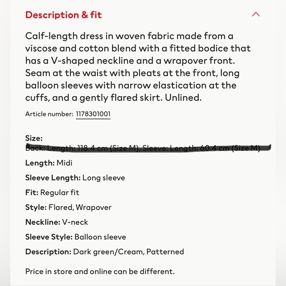 H&M Balloon Sleeved Wrap Dress - Picture 9 of 9